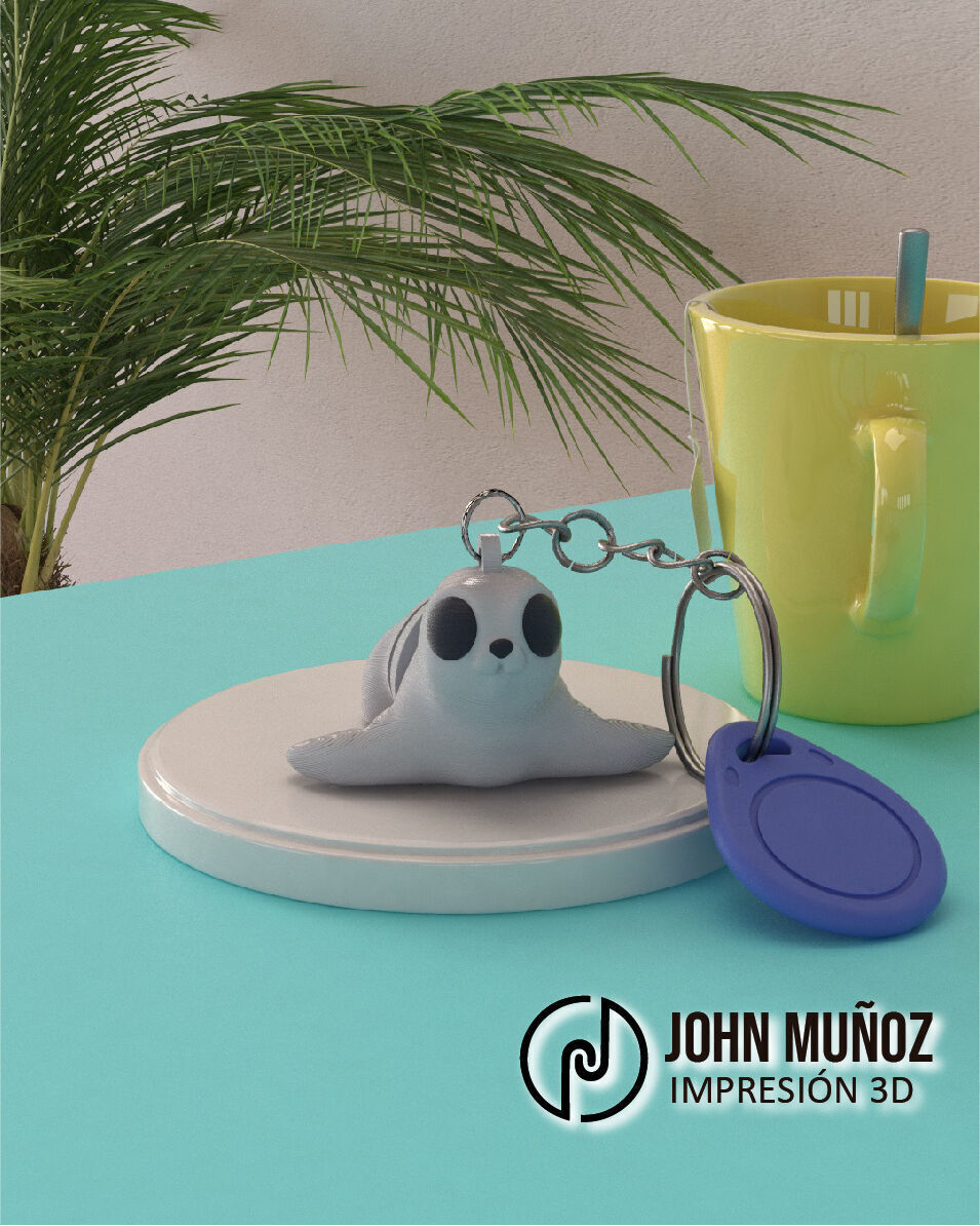 Articulated seal keychain and decorative figure 3D print model_1