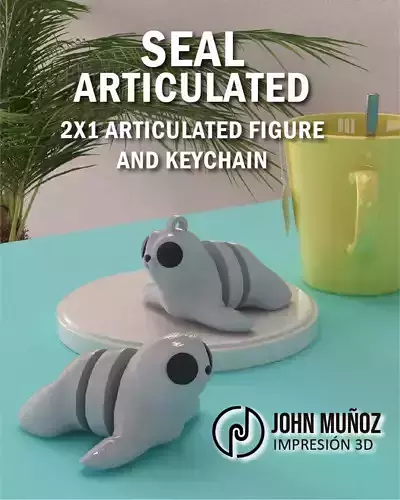 Articulated seal keychain and decorative figure