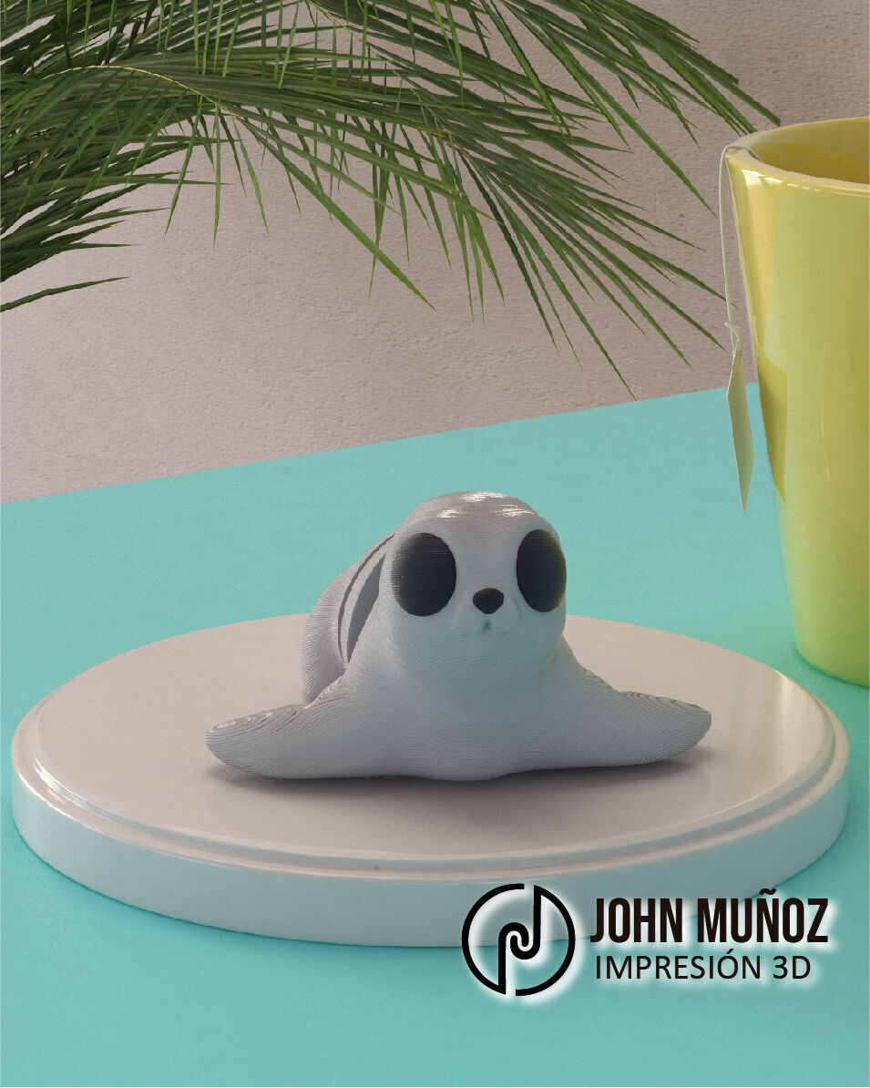 Articulated seal keychain and decorative figure 3D print model_3