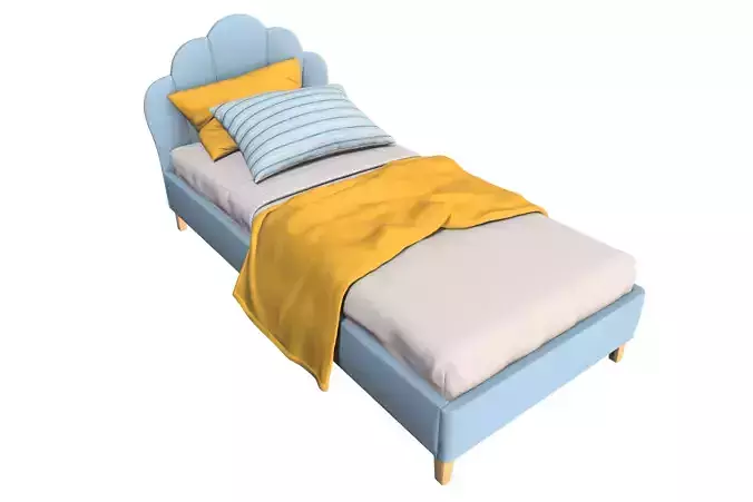  Twin Bed Frame with Scalloped Headboard