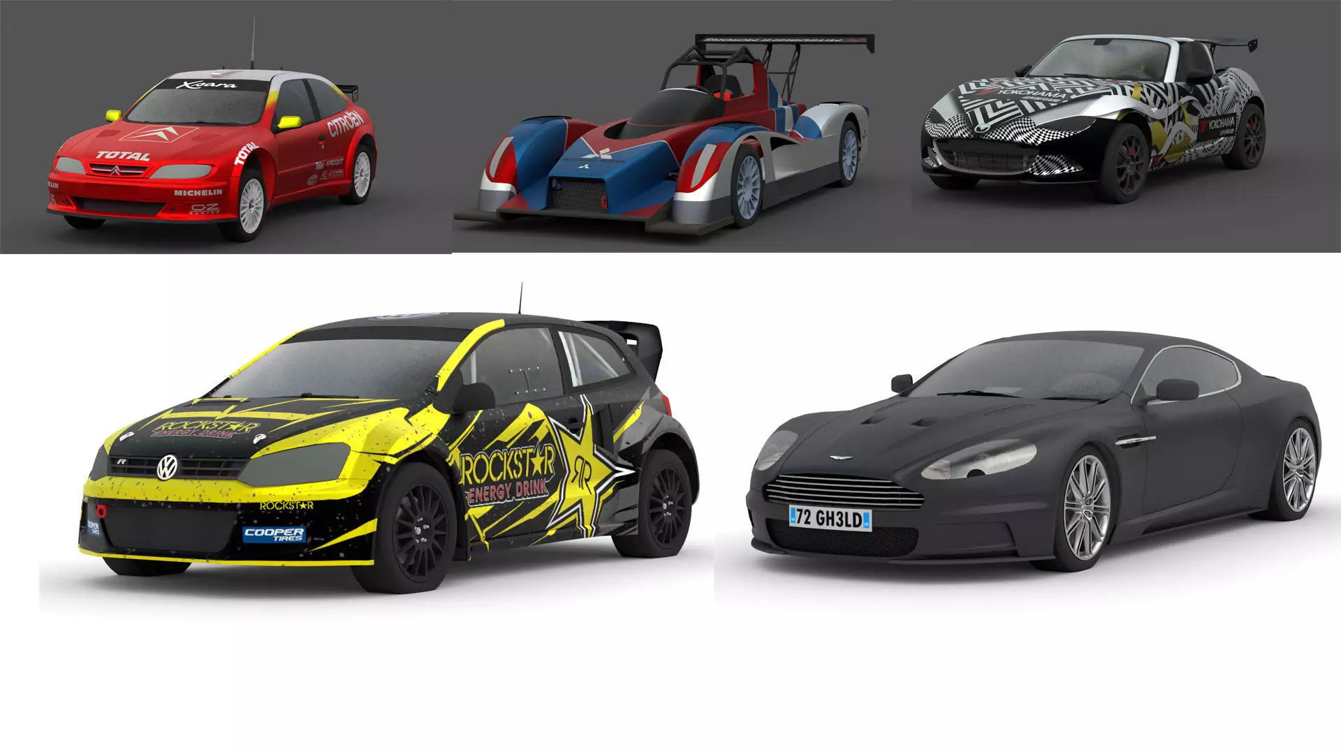 Car 3D Model Bundle 5 Vehicles Game Ready Detailed Collection _0