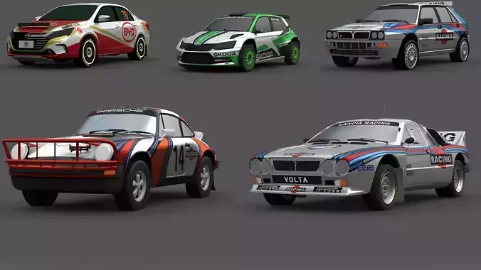 5-Car 3D Model Pack Realistic Game Ready Vehicles 3D Model Collection