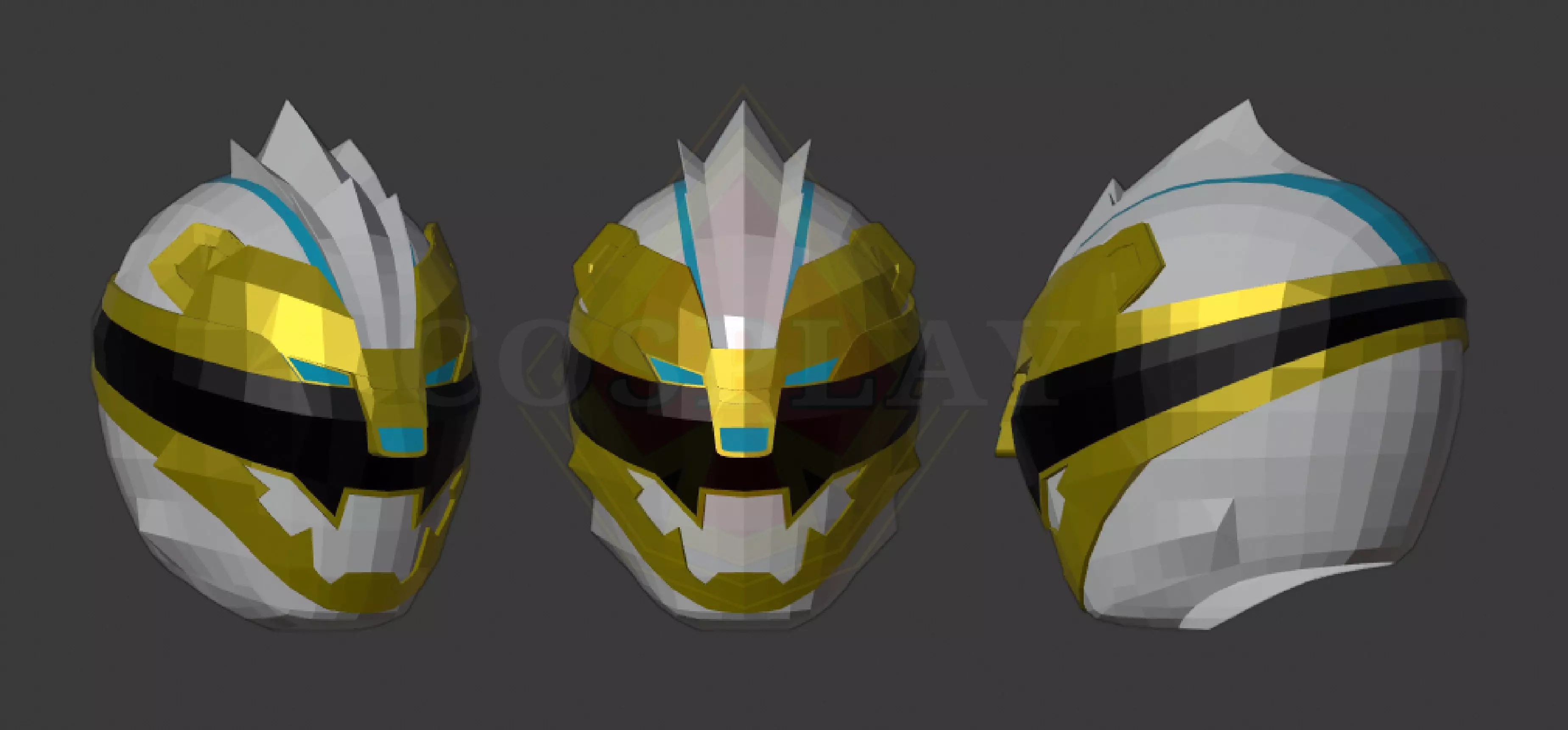 GoZyuger No 1 Gozyu Polar Helm Pepakura Foam Unfold 3D model_0