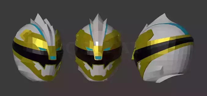 GoZyuger No 1 Gozyu Polar Helm Pepakura Foam Unfold