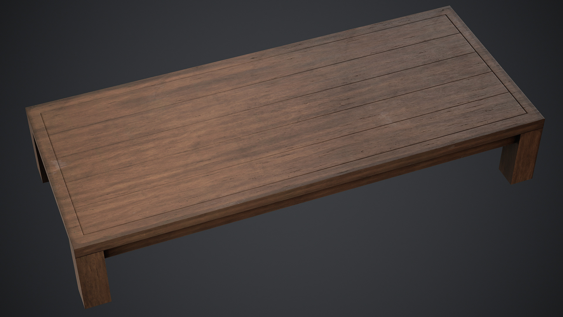 Japanese Wooden Table and Props - PBR Texture Low-poly 3D model_3
