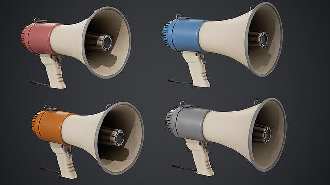 Megaphone - PBR Texture Low-poly 3D model