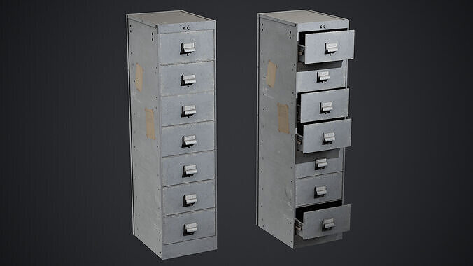 Metal Cabinet - PBR Texture Low-poly 3D model