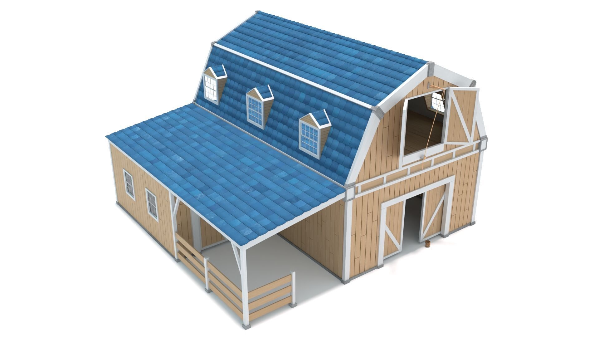 Stylized Barn 3D model_3