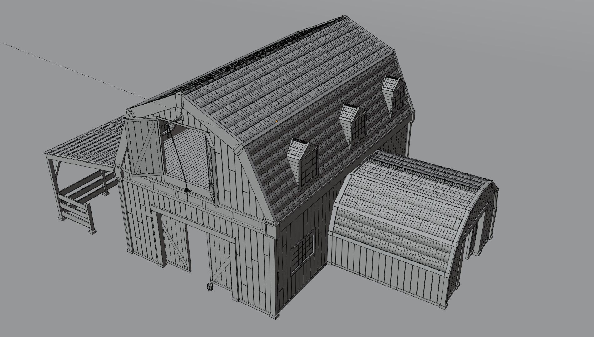 Stylized Barn 3D model_10