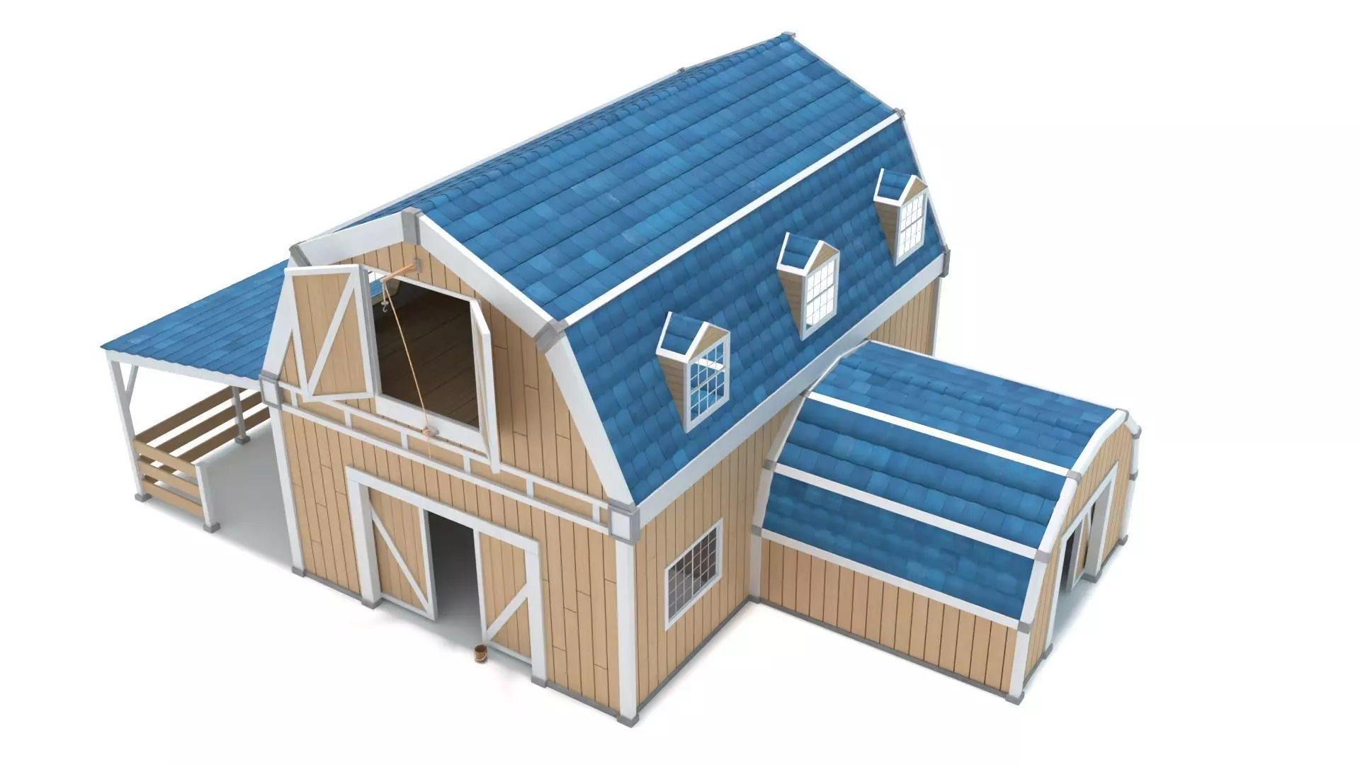Stylized Barn 3D model_0