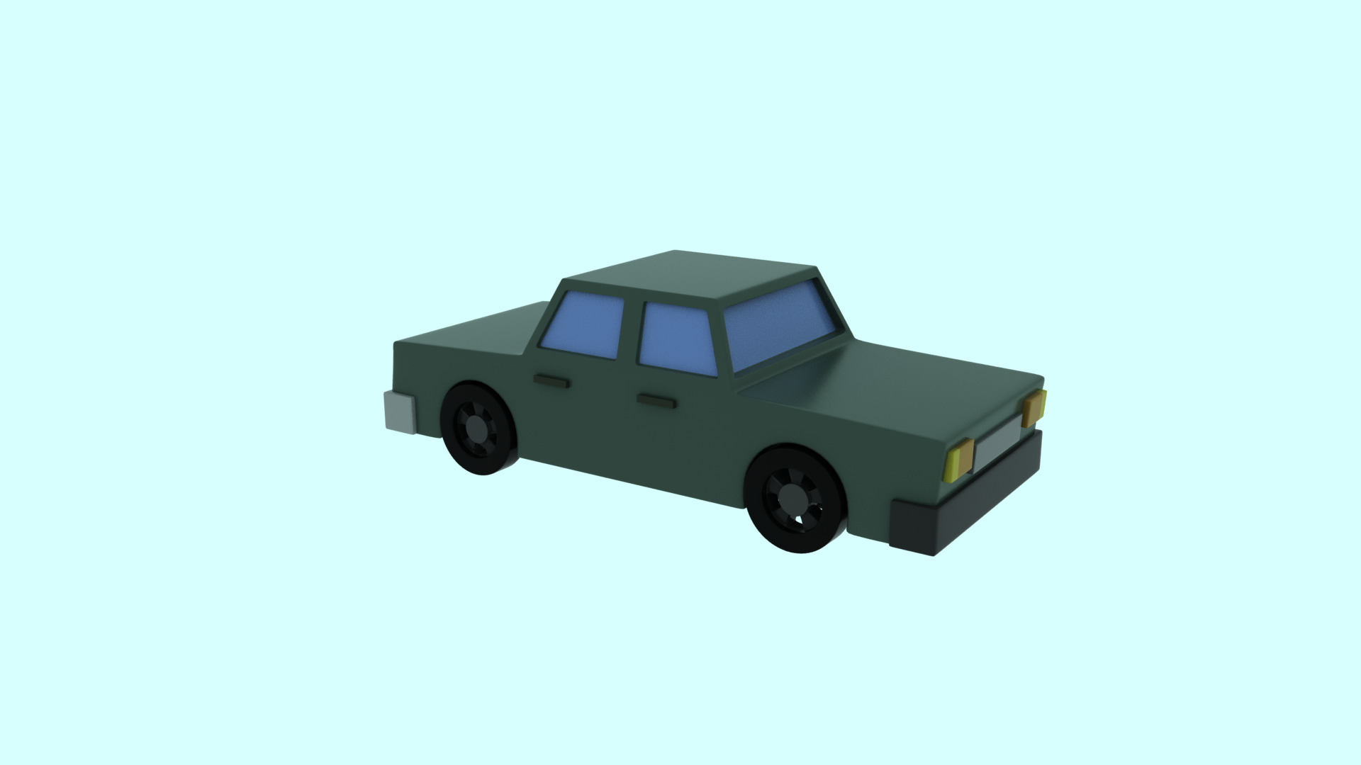 Low Poly Vehicle Set - Ice cream truck and Car Low-poly 3D model_3