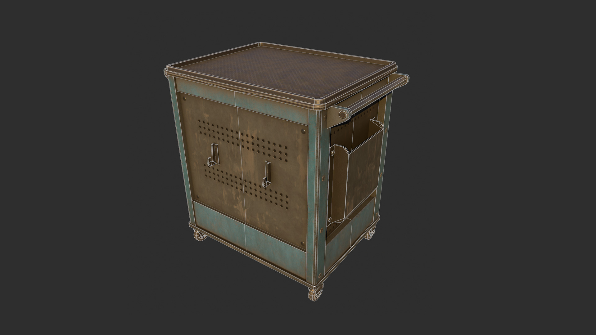 Tool Trolley Low-poly 3D model_1