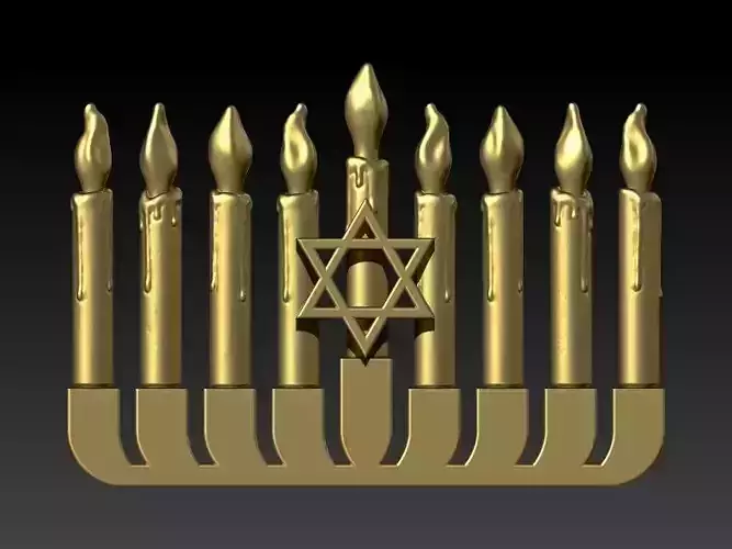 Menorah Star Of David In The Center Jewelry Pendant