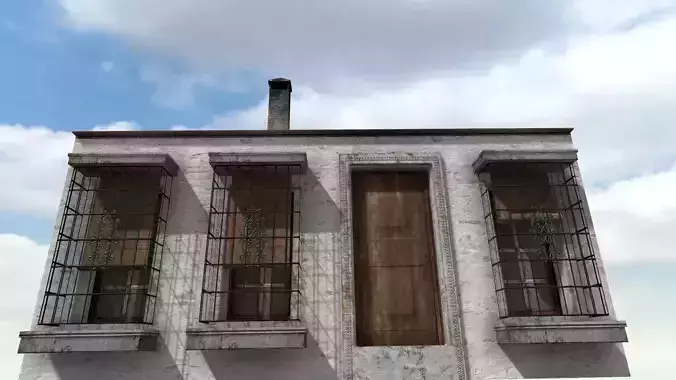 Old High-Quality 3D Colonial House