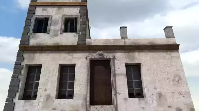 Old High-Quality 3D Colonial House