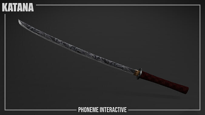 Katana - Realistic Game Ready Japanese Sword with 4K PBR Low-poly 3D model