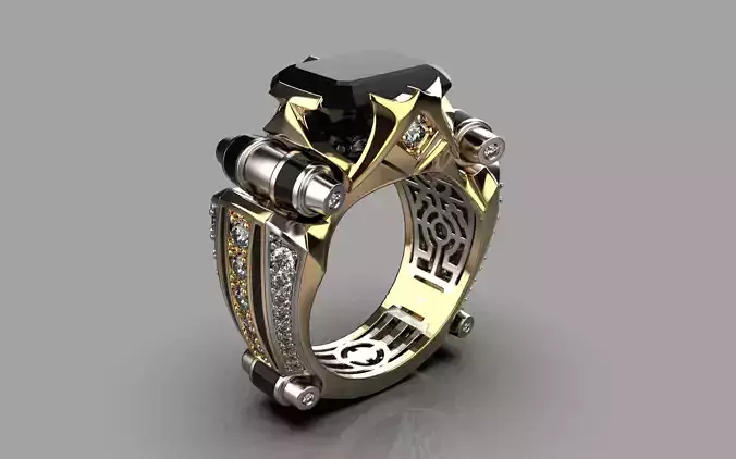 Man signet ring black prince model 1070