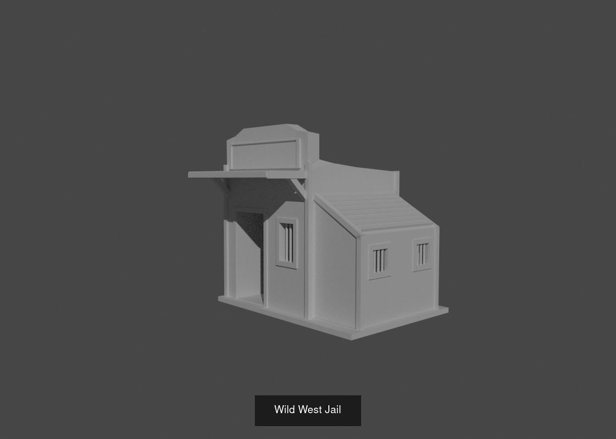 Wild West Building Set 3D Model Collection_1