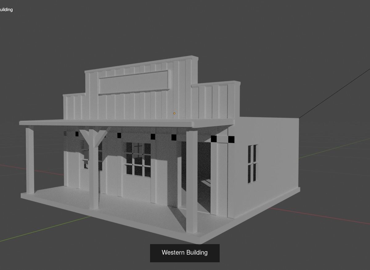 Wild West Building Set 3D Model Collection_2