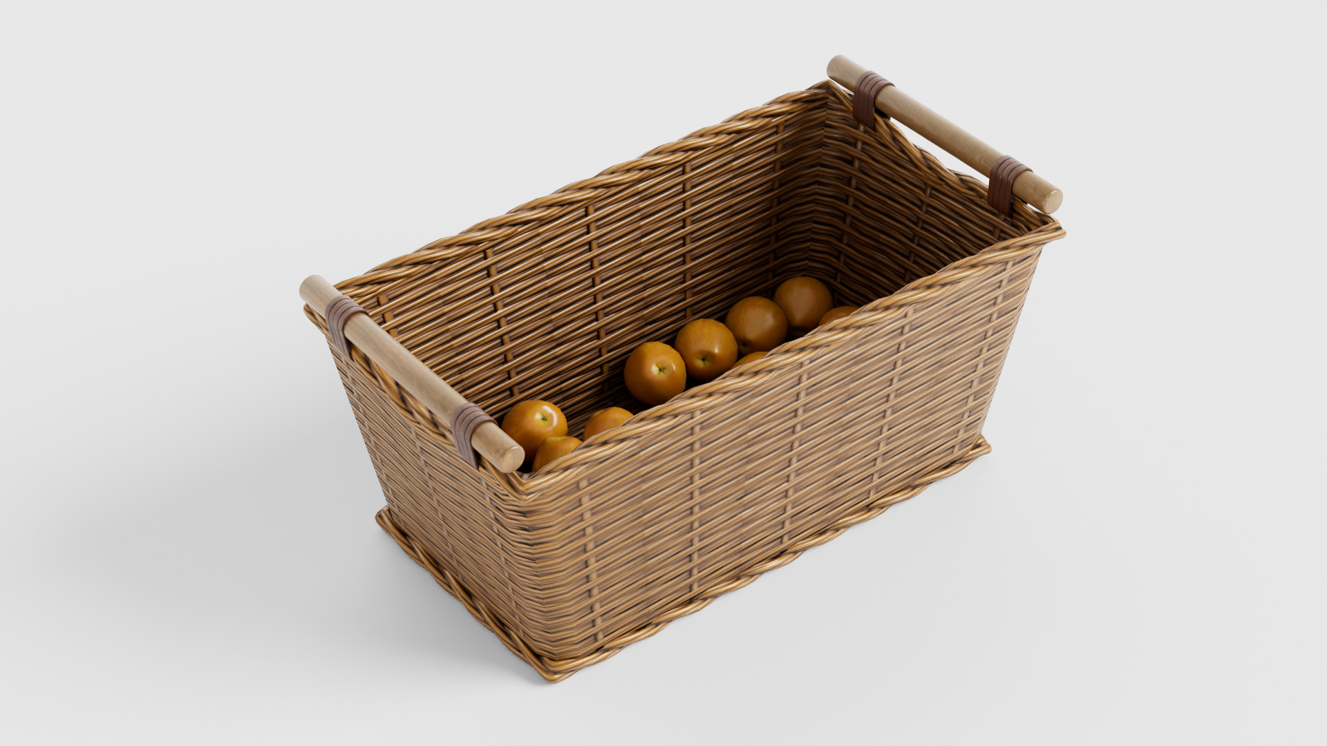 10 variation wicker basket with vegetables Low-poly 3D model_9