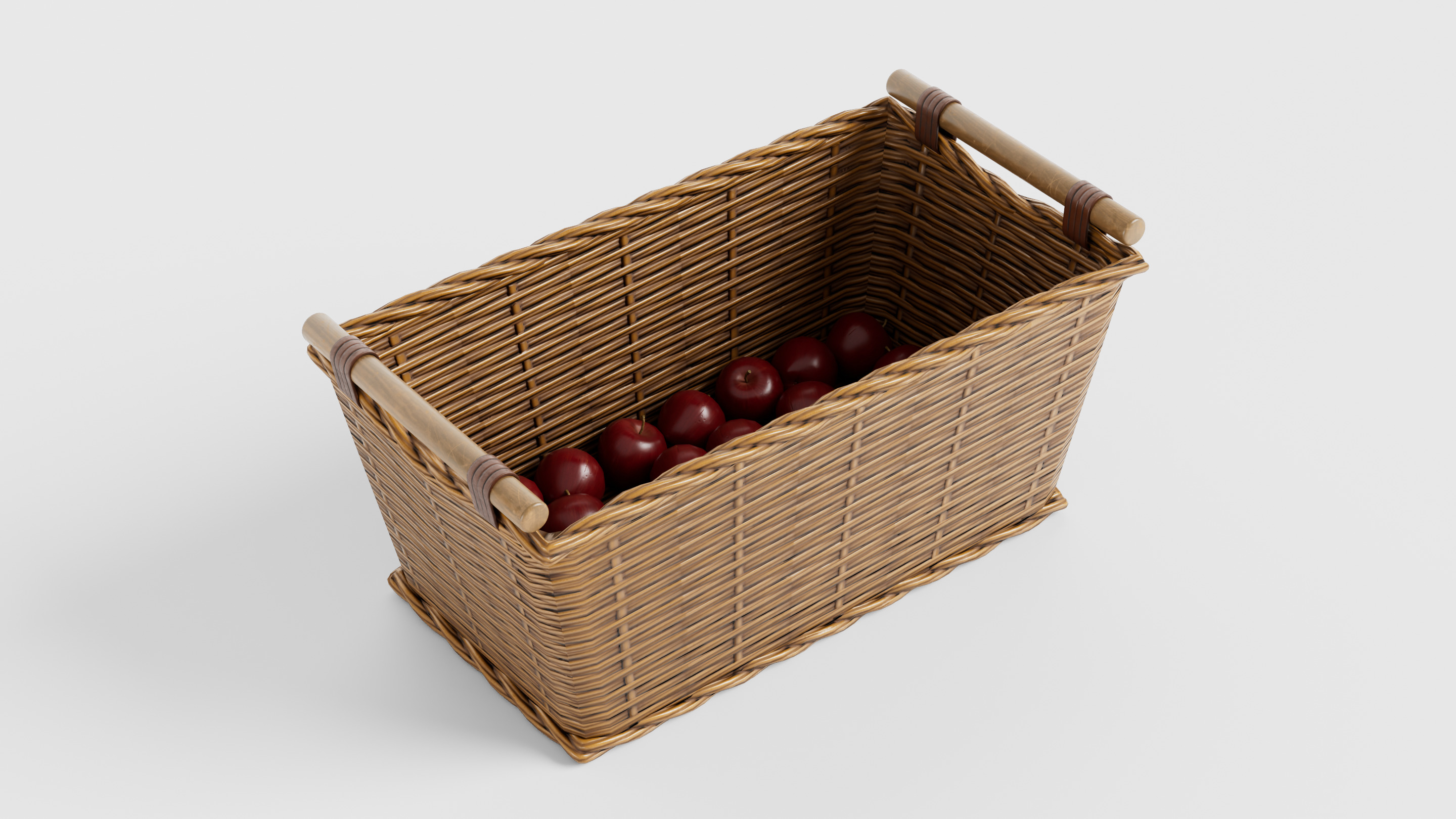 10 variation wicker basket with vegetables Low-poly 3D model_8