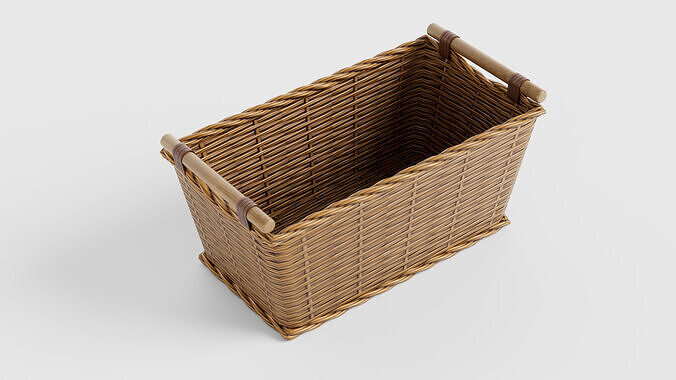 10 variation wicker basket with vegetables Low-poly 3D model 7