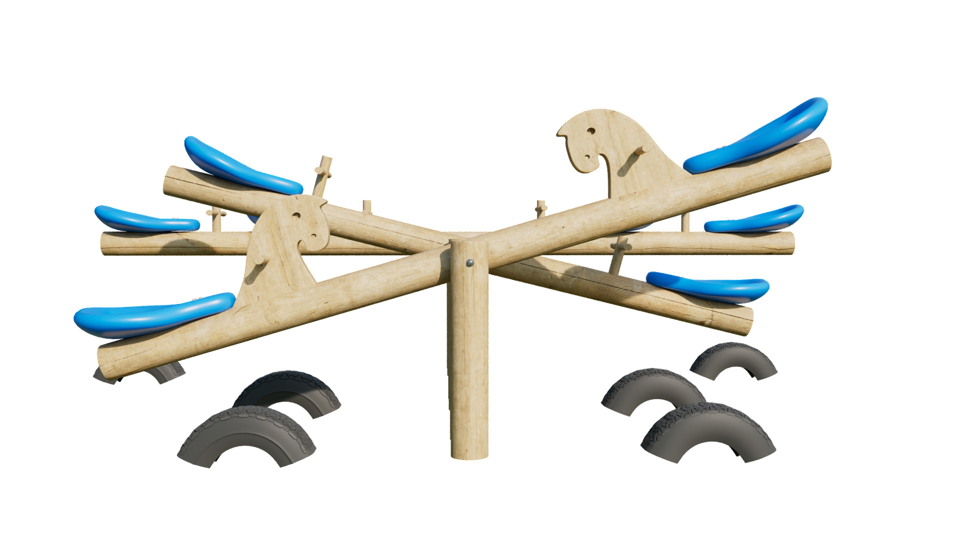  3D See Saw with Horse Head Handles  Modeled Low-poly 3D model_2