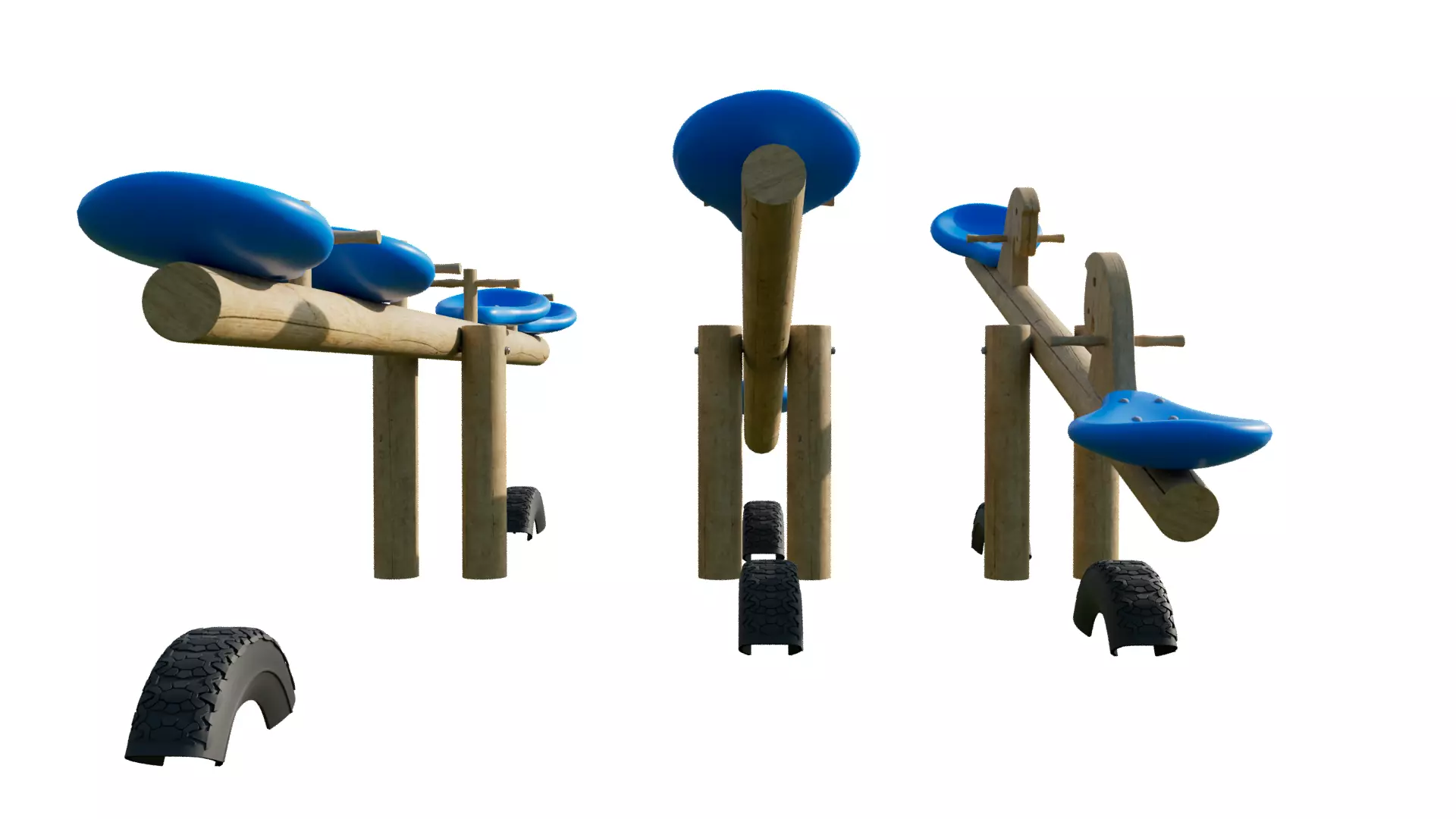  3D See Saw with Horse Head Handles  Modeled Low-poly 3D model_0