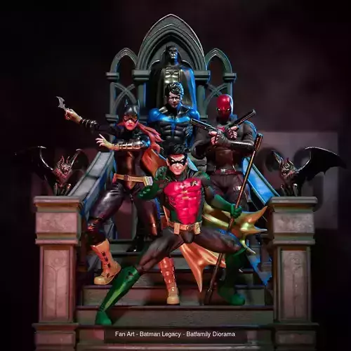 BATFAMILY DIORAMA and STANDALONE VERSIONS plus BUST VERSIONS 3D Model Collection