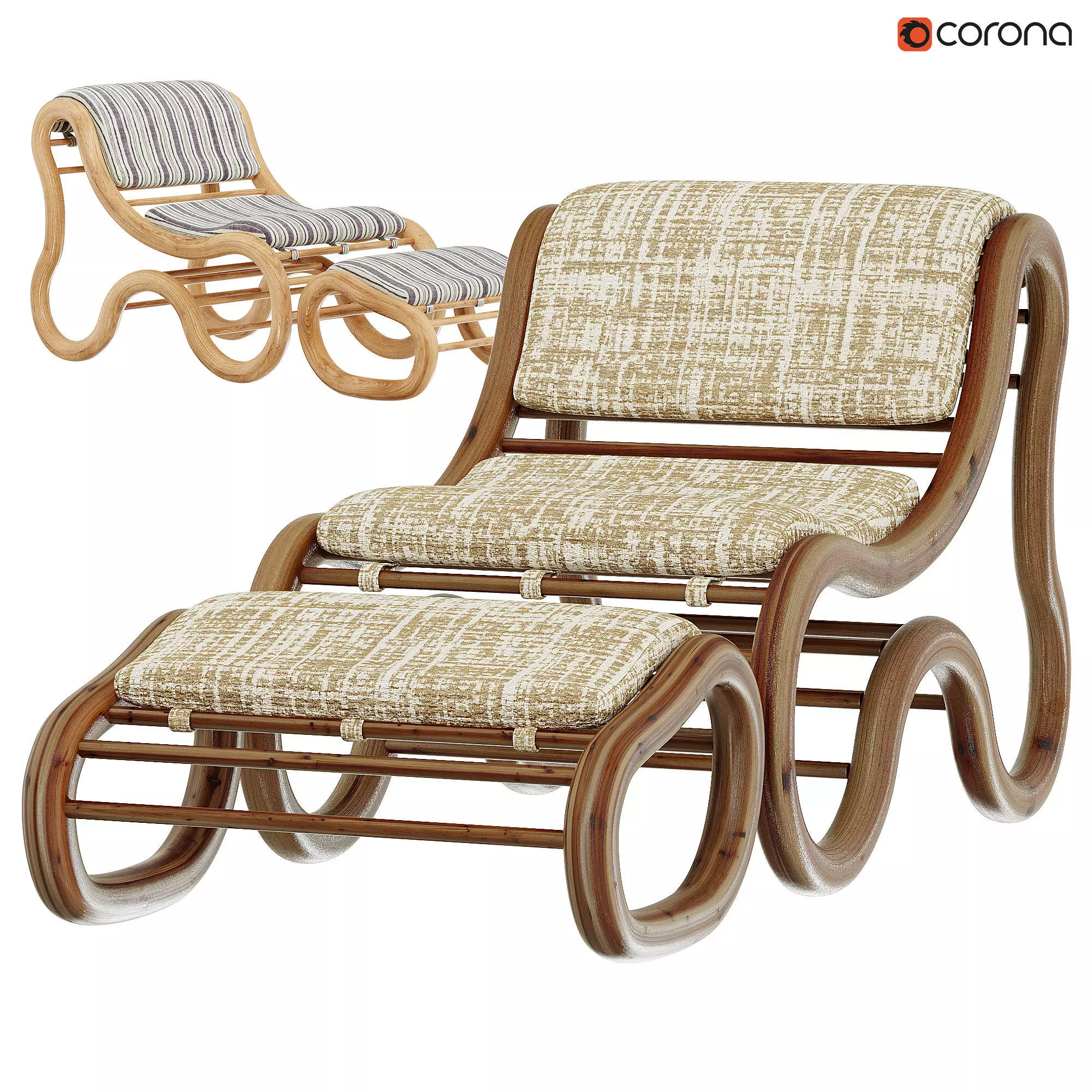 Itaca outdoor armchair relax 3D model