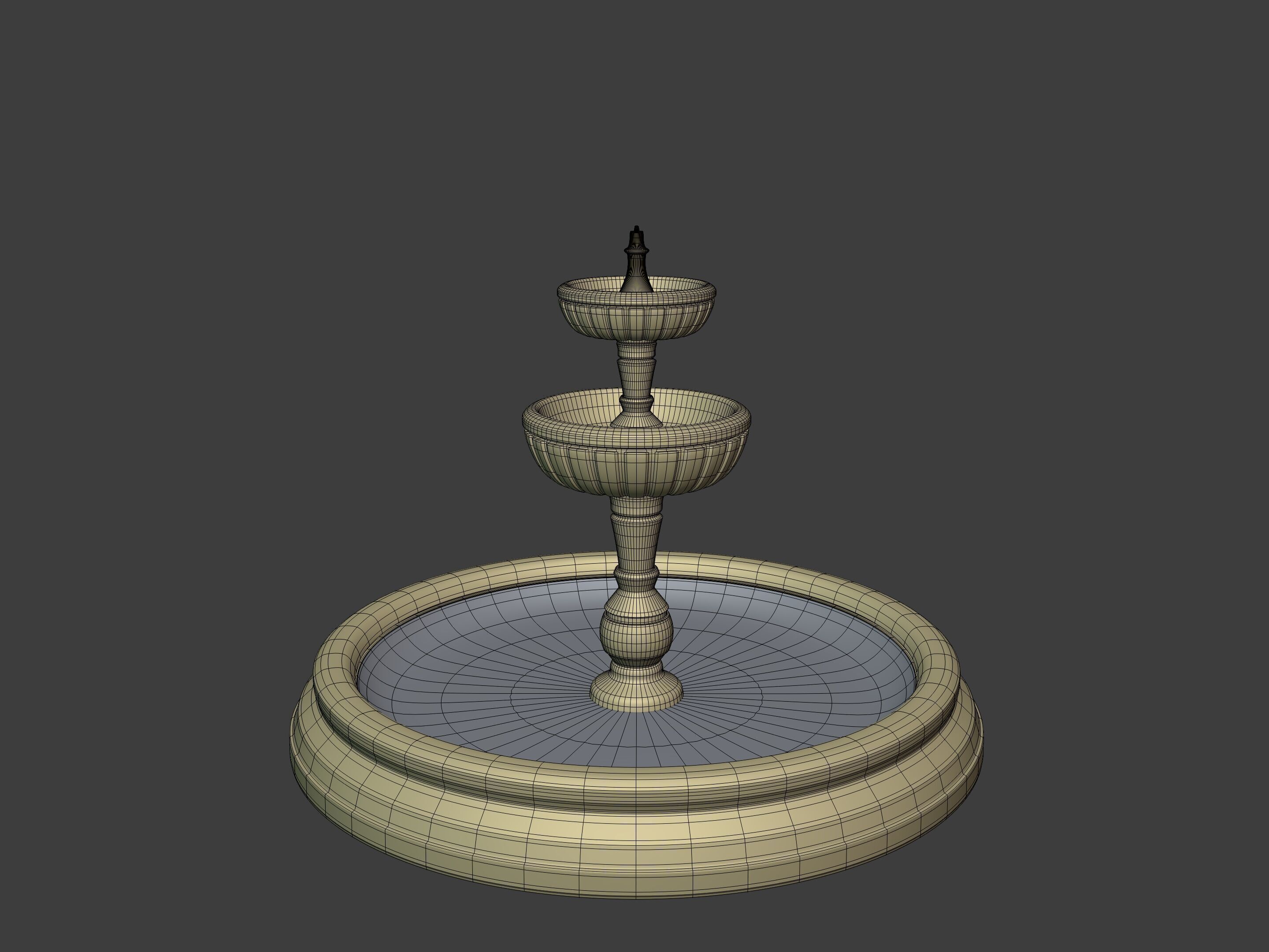 Classic Fountain 3D model_4