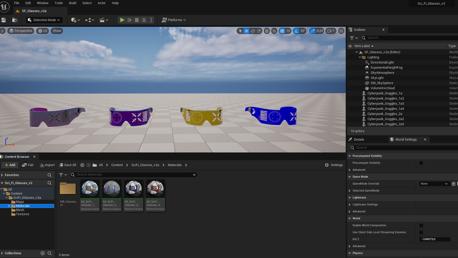 Sci Fi Glasses Goggles v2 Pack Low-poly 3D model_10