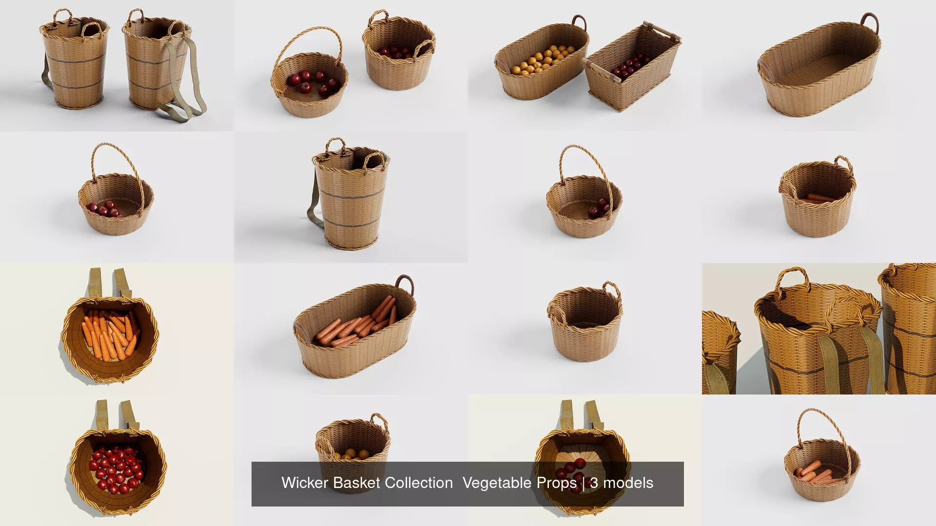 25 variant wicker Basket Collection Vegetable Props _0