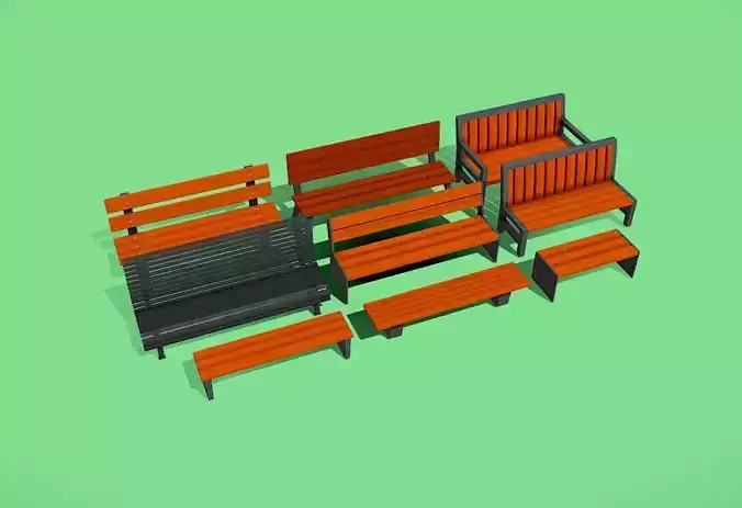 Bench pack Low-Poly