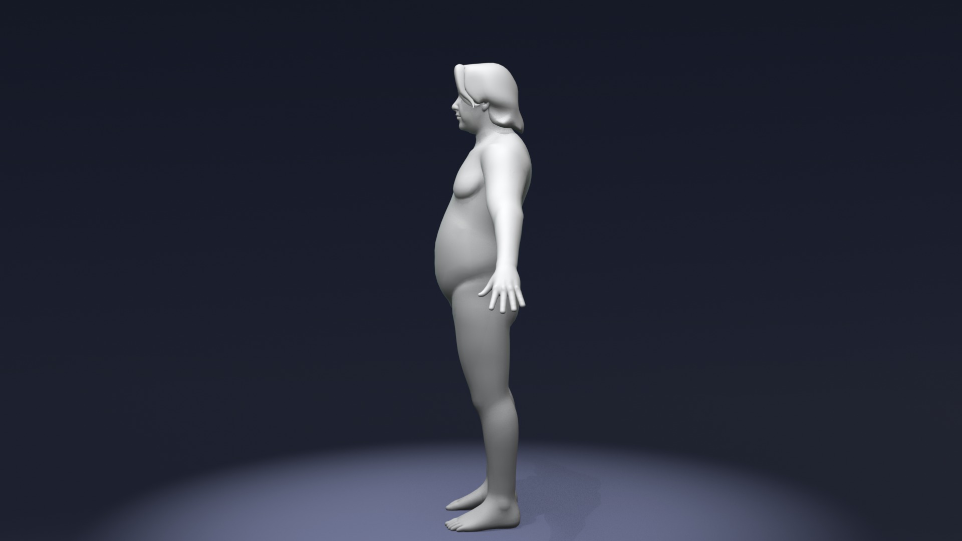 Stylized Fat Human Body Base Mesh 3D Model 3D Model Collection_12