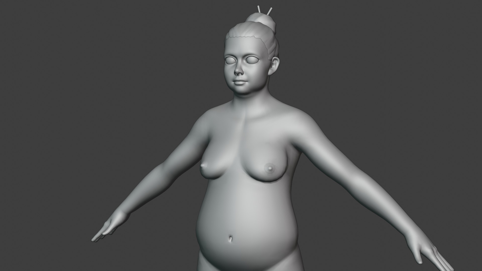Stylized Fat Human Body Base Mesh 3D Model 3D Model Collection_45