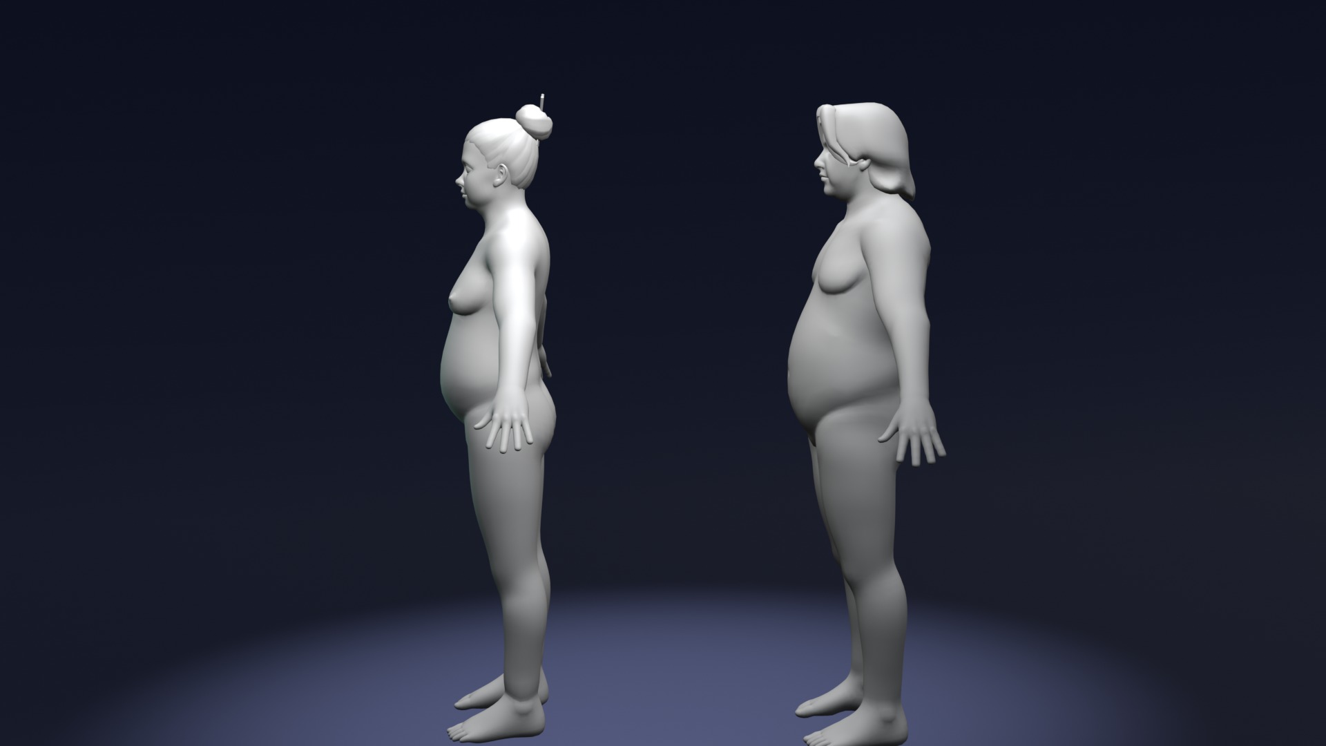Stylized Fat Human Body Base Mesh 3D Model 3D Model Collection_7