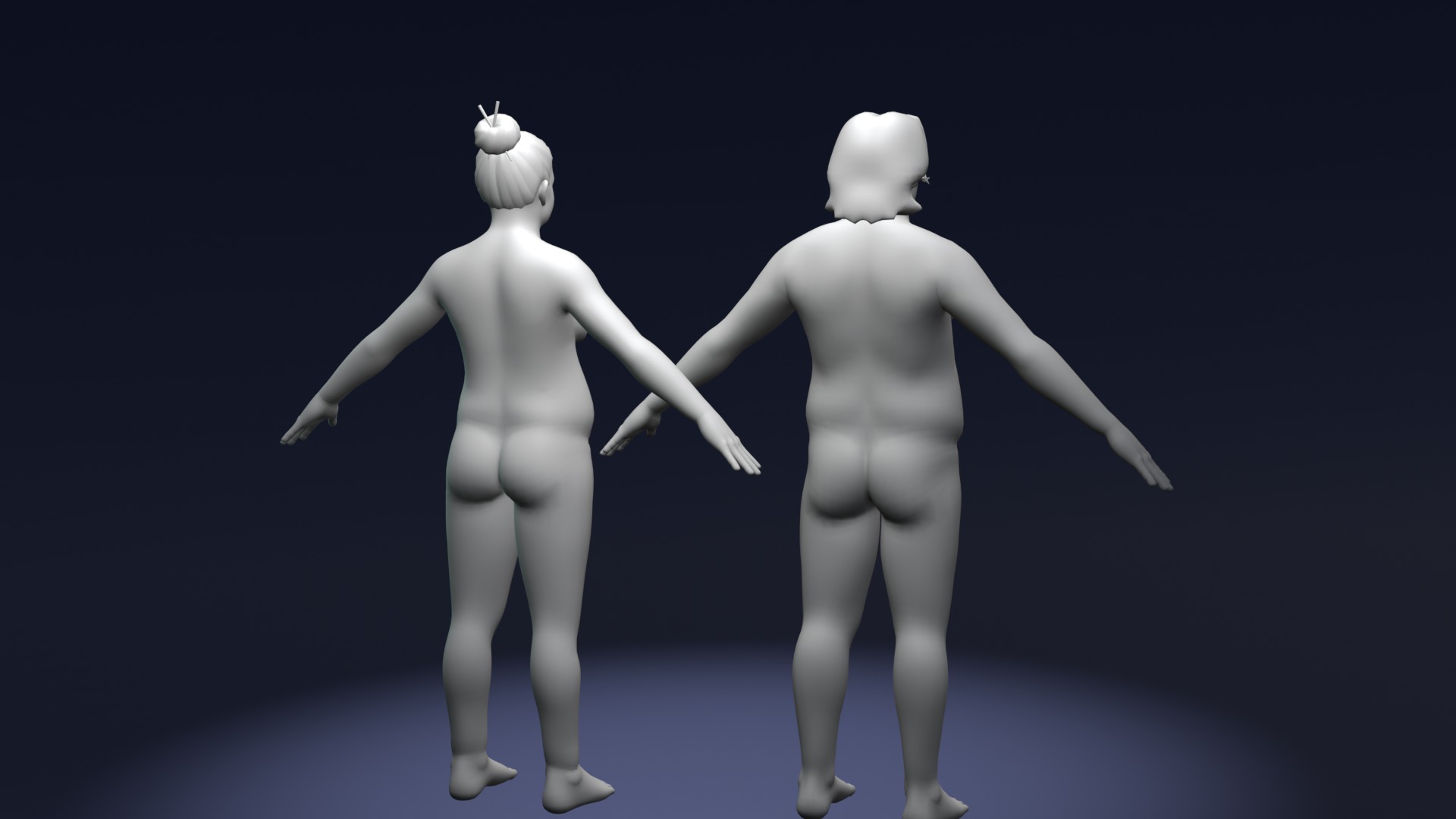 Stylized Fat Human Body Base Mesh 3D Model 3D Model Collection_6