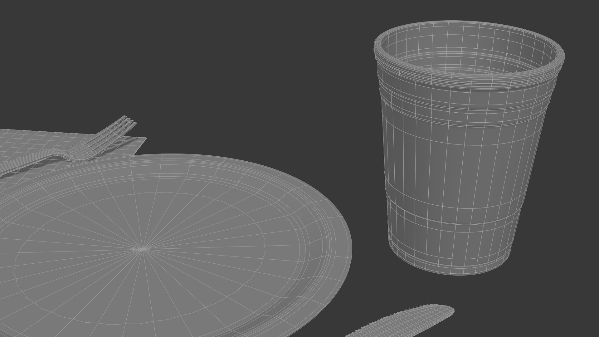 Barbecue Cookout Place Settings 3D model_7