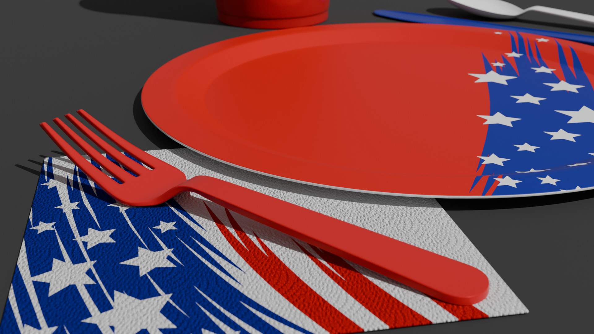 Barbecue Cookout Place Settings 3D model_11