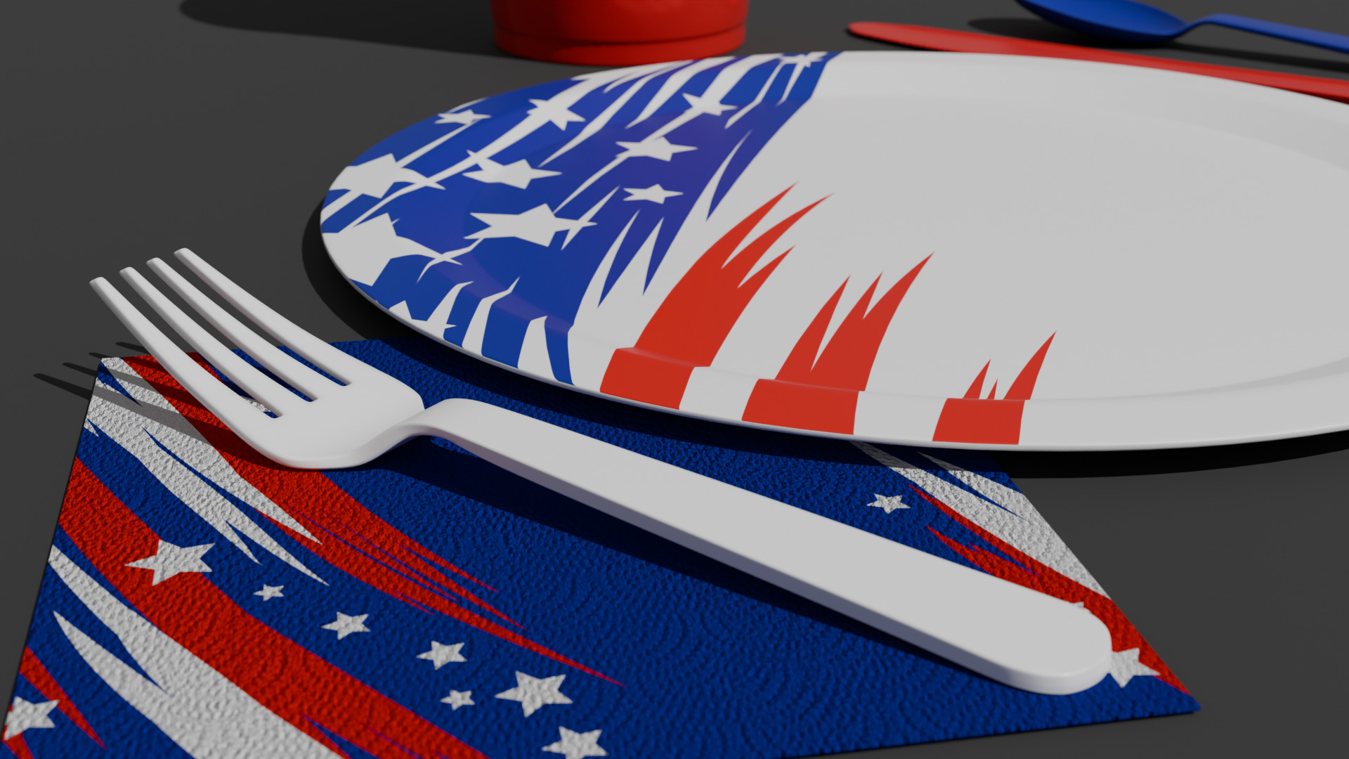 Barbecue Cookout Place Settings 3D model_9