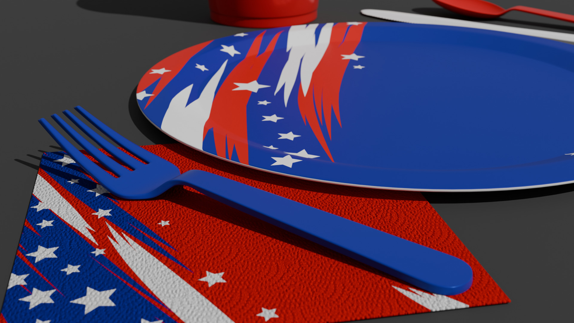 Barbecue Cookout Place Settings 3D model_13