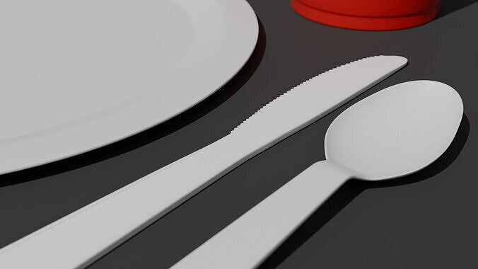 Barbecue Cookout Place Settings 3D model 3