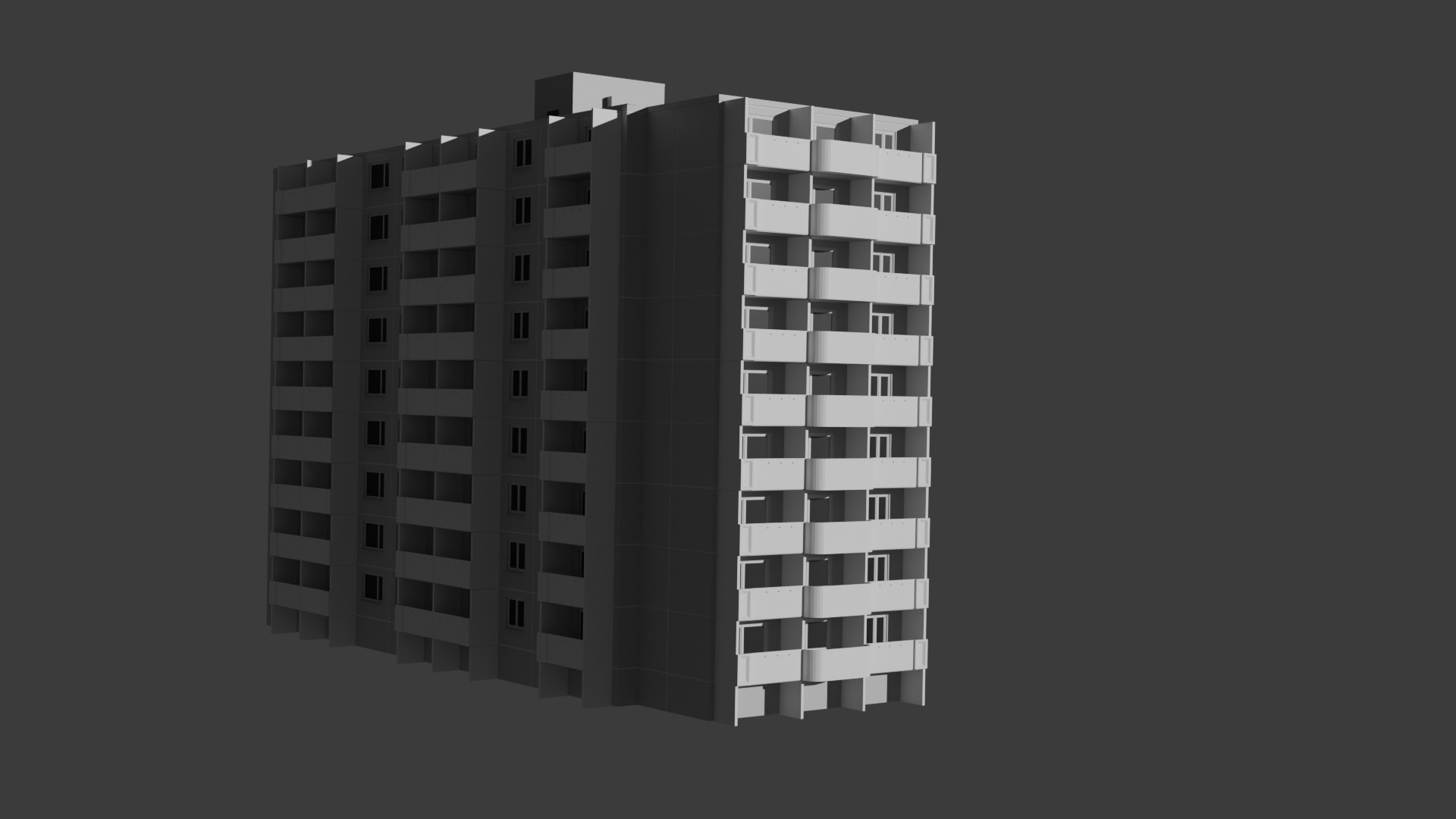121-E-9 Type Panel Building 3D model_1