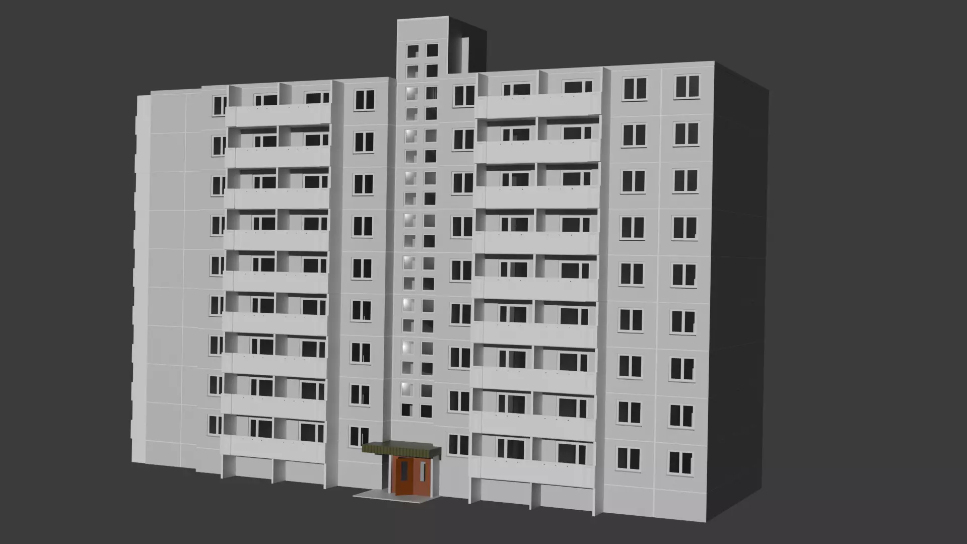 121-E-9 Type Panel Building 3D model_0
