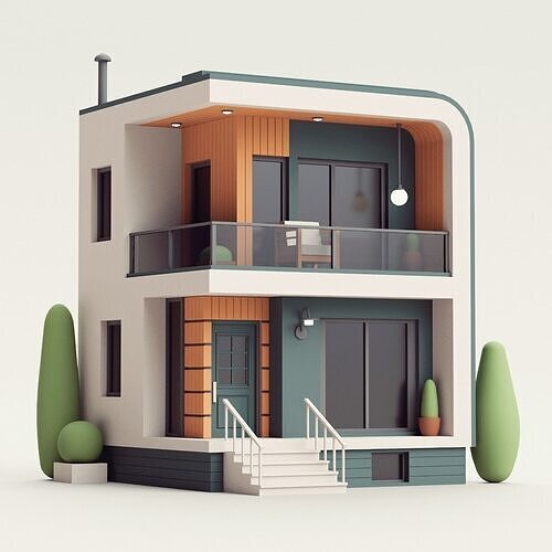 Tiny Minimalist House 3D model