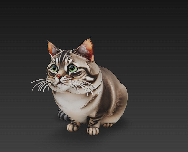 Cat 3D Model Basic - Low Poly Simple Low-poly 3D model_2