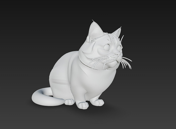 Cat 3D Model Basic - Low Poly Simple Low-poly 3D model_9