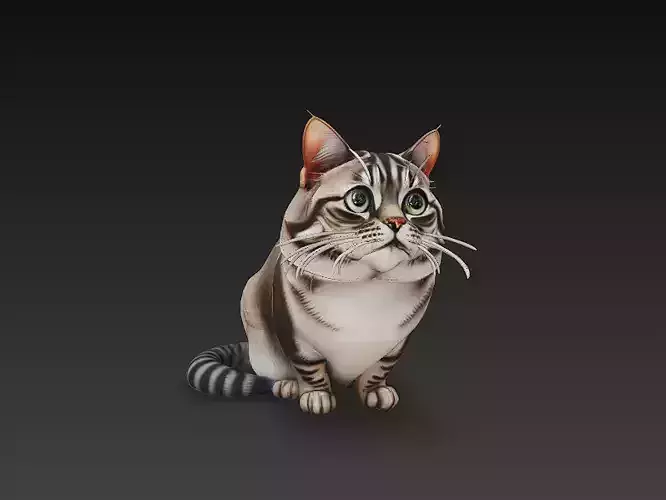 Cat 3D Model Basic - Low Poly Simple