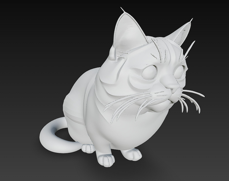 Cat 3D Model Basic - Low Poly Simple Low-poly 3D model_14
